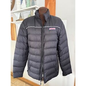 Vineyard Vines Womens Black Puffer Jacket  down Insulated Size Medium